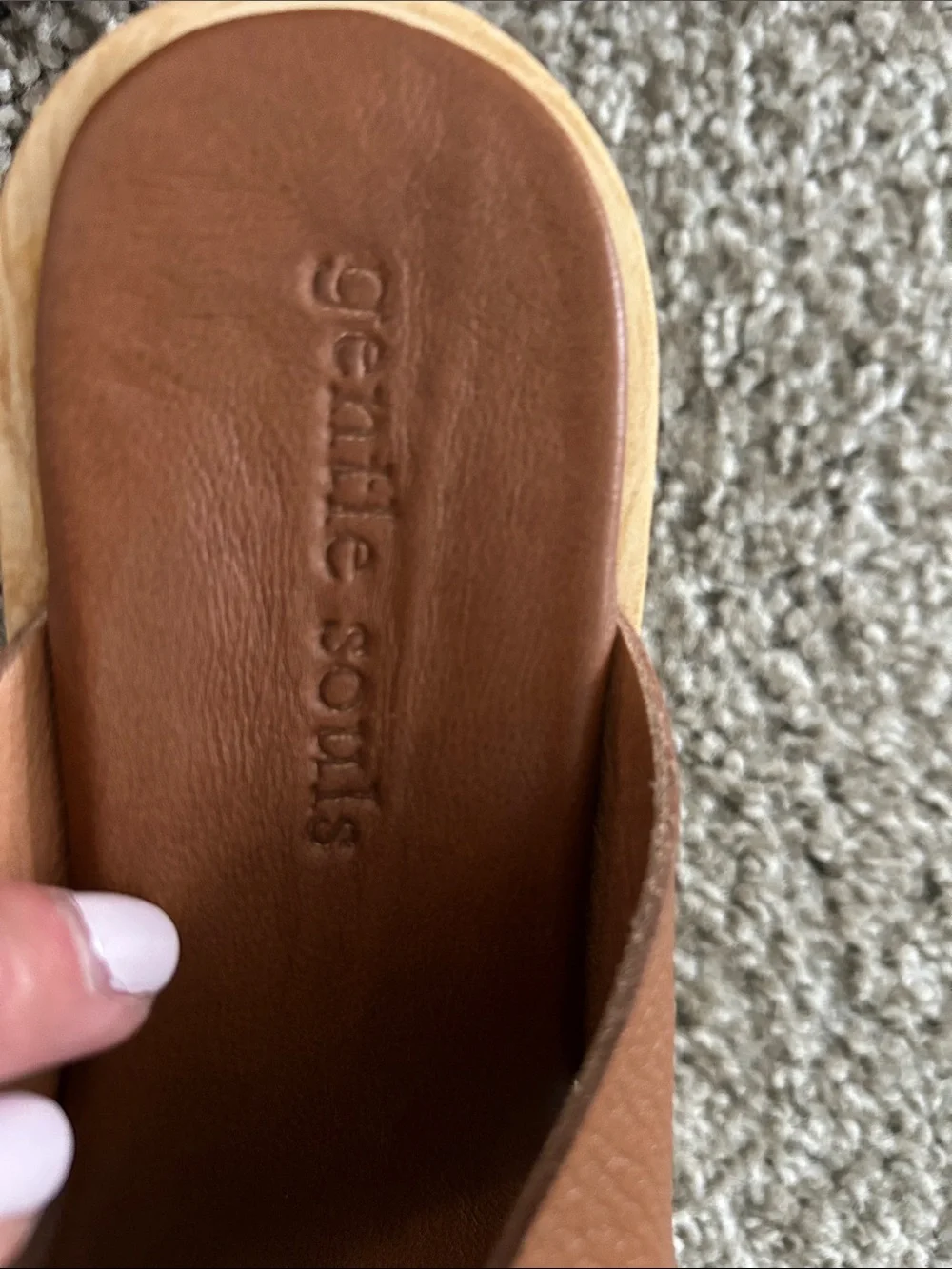 gentle souls Brown Leather Crossover Slide Sandals